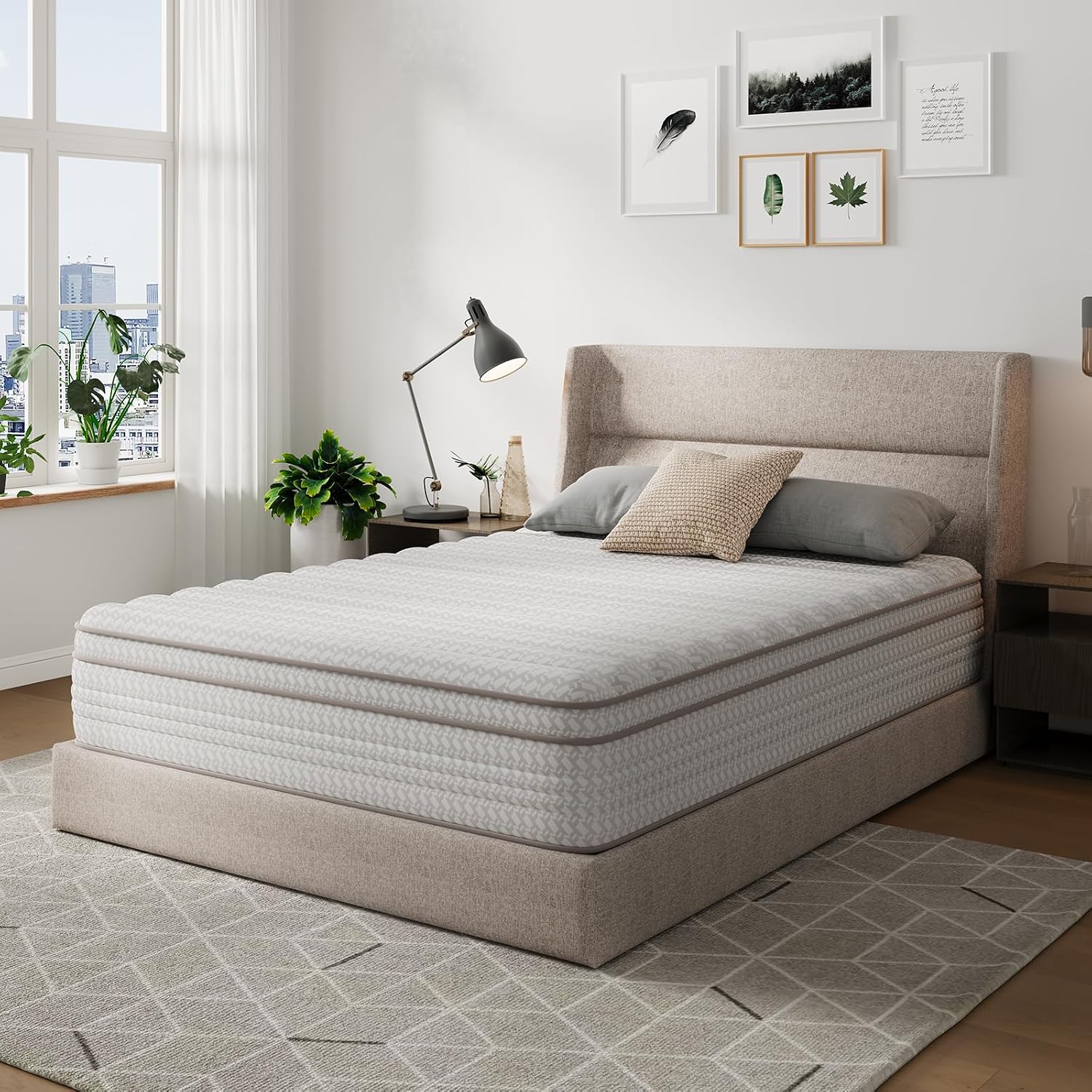 Memory Foam Mattress In A Box Queen - Матрас размера «квин-сайз» (12 дюймов), гибридный