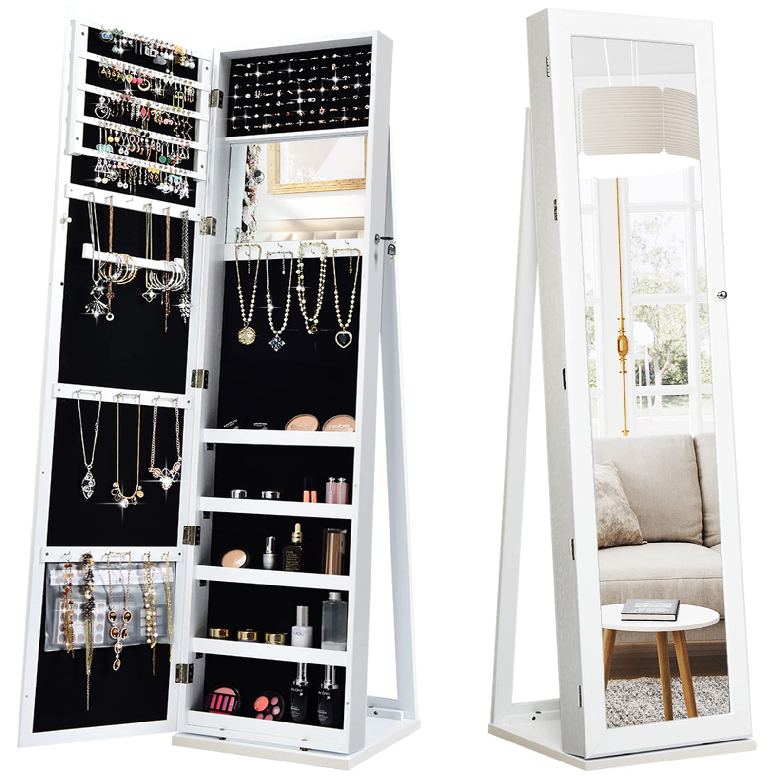 Full Length Mirror Jewelry Armoire - Напольный шкаф для украшений с зеркалом