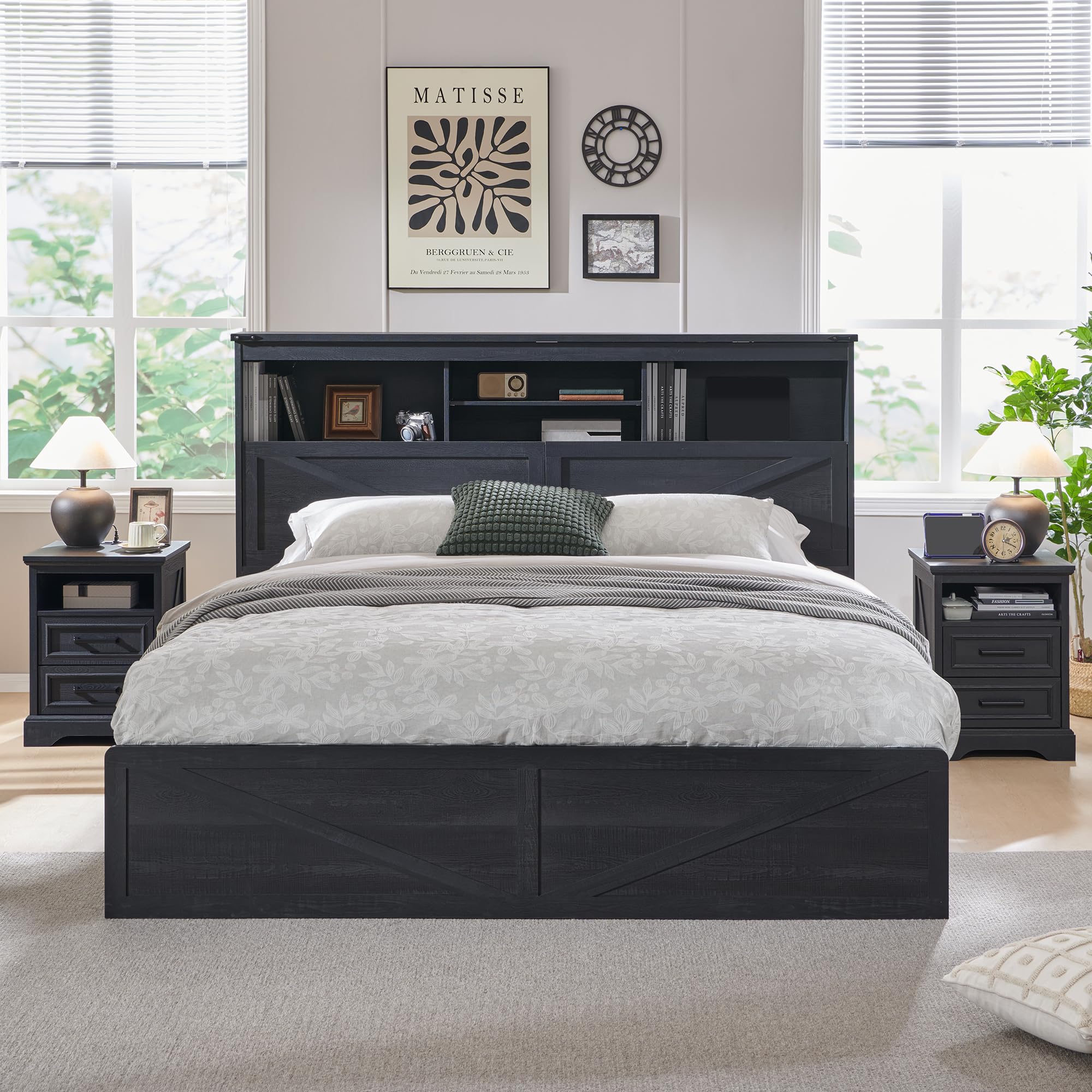 Каркас кровати в стиле «фермер – обзор и цена King Size Bed Frame With Storage Drawers