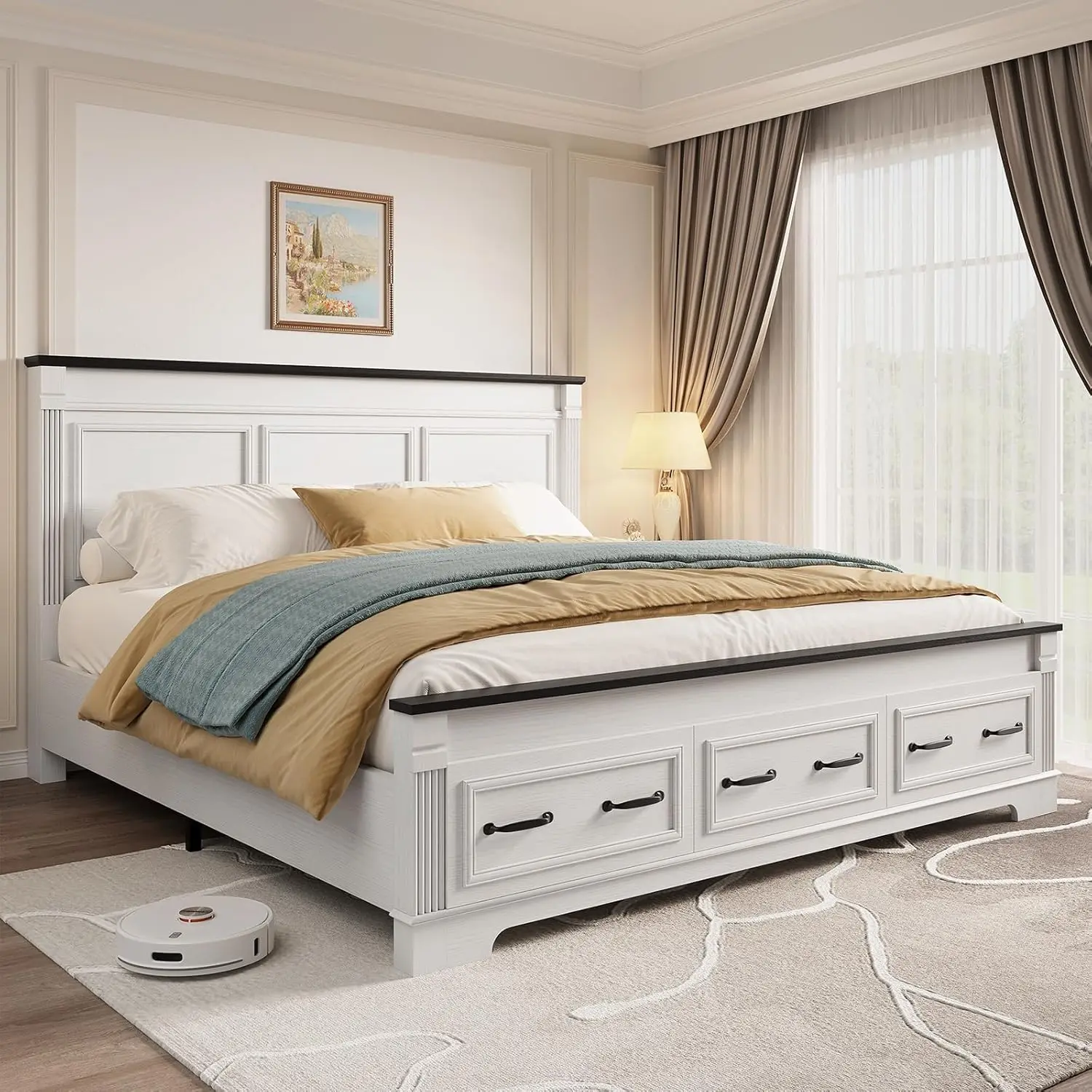 Каркас кровати в стиле фермерс – обзор и цена King Size Bed Frame With Storage Drawers