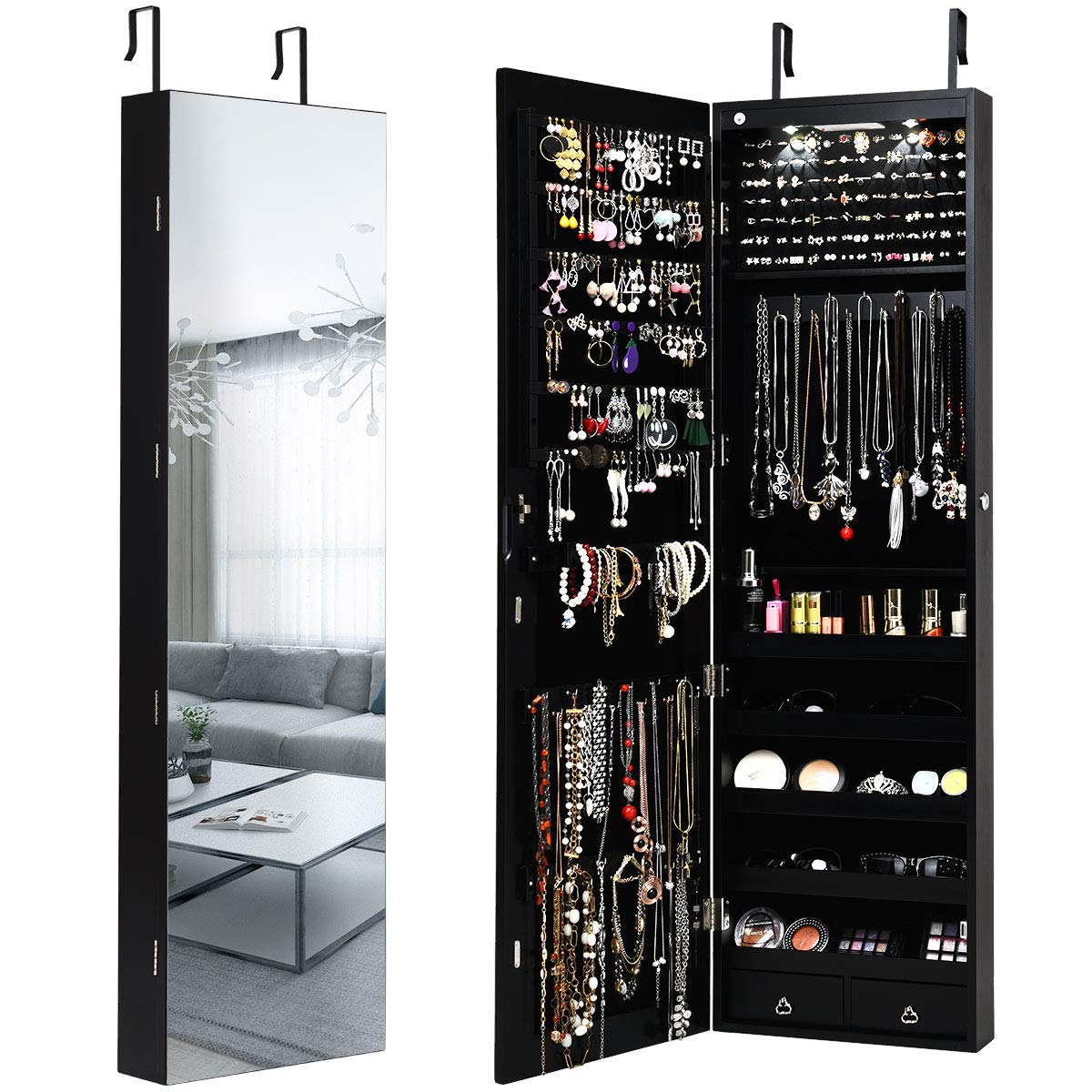 Настенный или дверной шкаф для – обзор и цена Full Length Mirror Jewelry Armoire