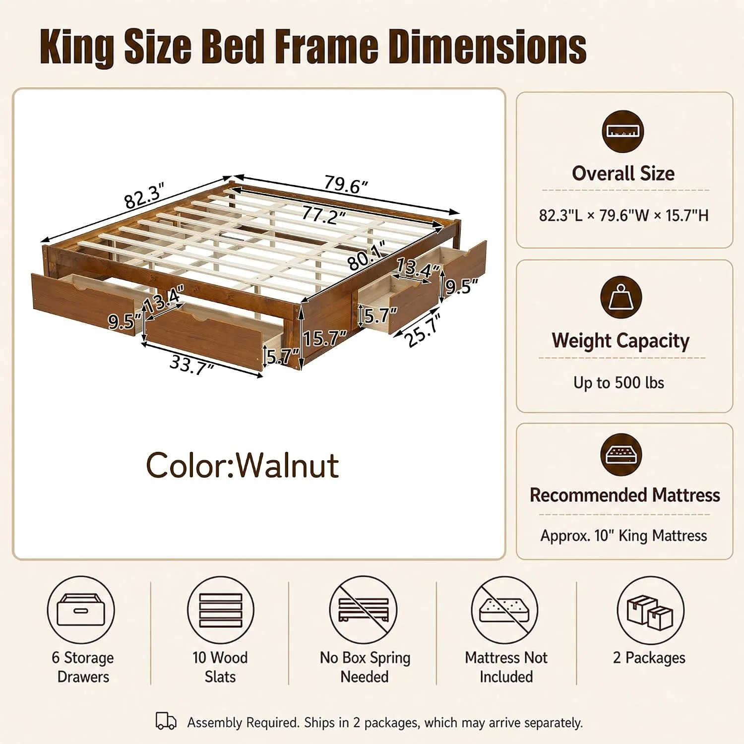 Минималистичная кровать-платфо – обзор и цена King Size Bed Frame With Storage Drawers