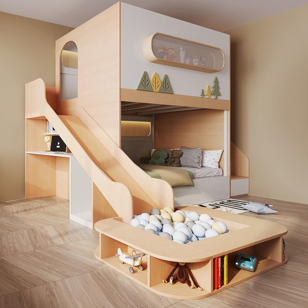 Двухъярусная кровать-домик в в – обзор и цена Bunk Bed With Stairs And Slide