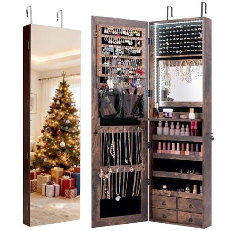 Шкаф для украшений с 47 светод – обзор и цена Full Length Mirror Jewelry Armoire